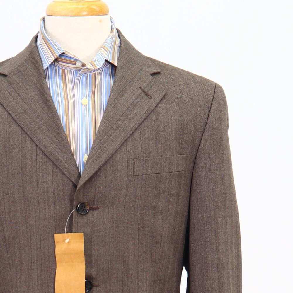 Banana Republic 40R Brown Striped 3-Button Sport Coat Blazer Jacket P048 - Picture 5 of 11